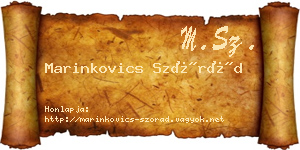 Marinkovics Szórád névjegykártya